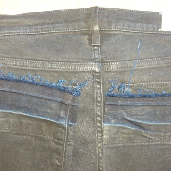 HUDSON-Barbara High-Rise Super Skinny Ankle Black Coated Jeans-Sz 25-NWT - Picture 5 of 5